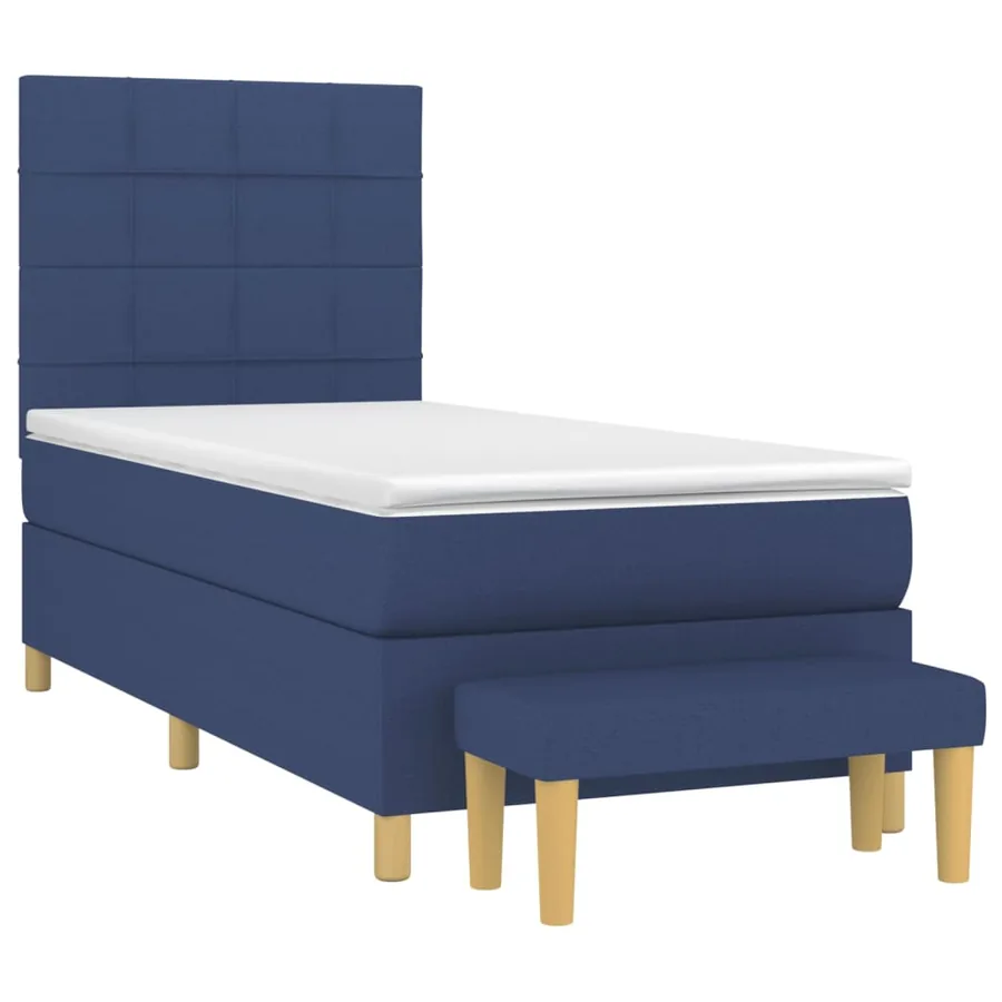 Sommier à lattes de lit avec matelas Bleu 80x200 cm Tissu - 3