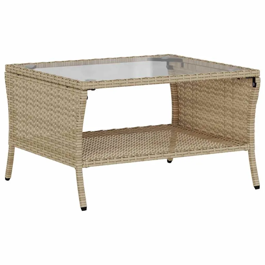 Ensemble de canapé de jardin 6 pcs avec coussins beige résine tressée - 7