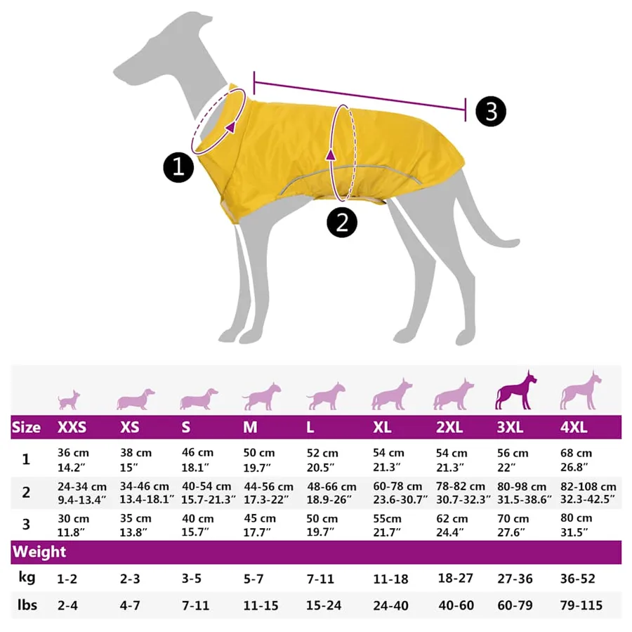 Imperméable pour chien avec bandes réfléchissantes en polyester jaune taille 3XL - 13