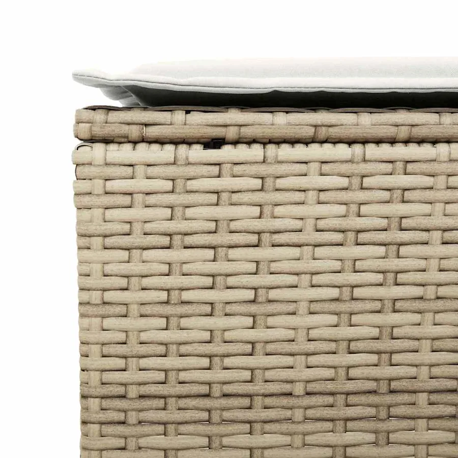 Ensemble de canapé de jardin 6 pcs avec coussins beige résine tressée - 11