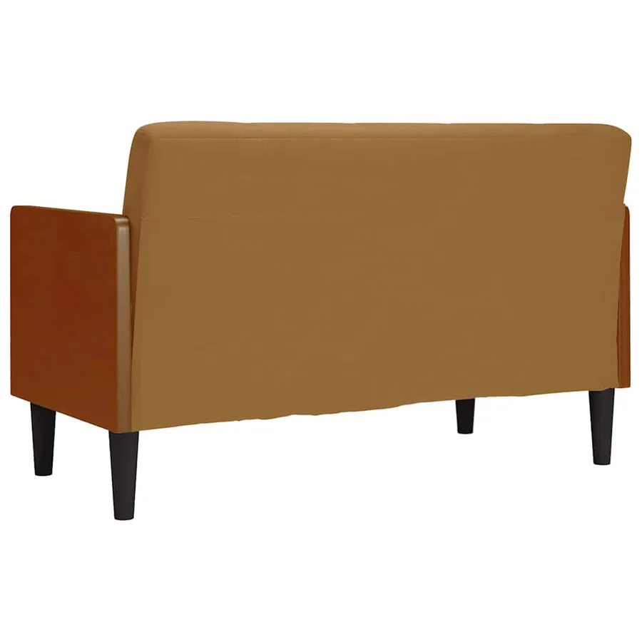 Canapé deux places avec coussins cylindriques velours marron 110 cm - 5