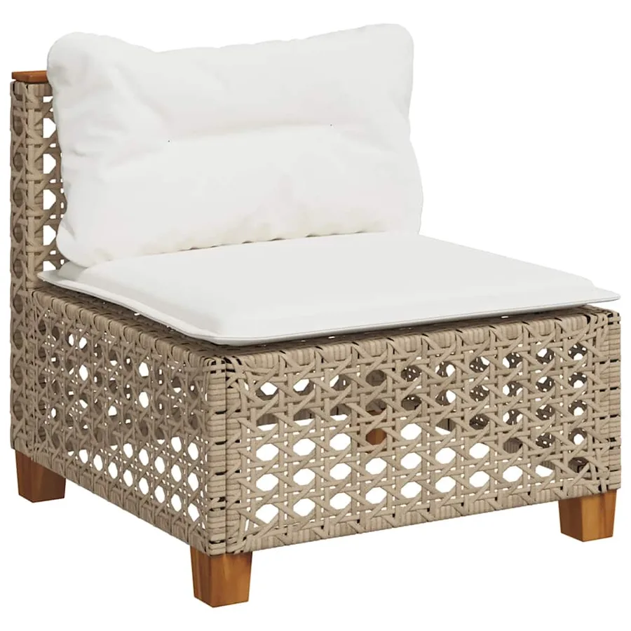 Salon de jardin avec coussins 8 pcs beige résine tressée - 4