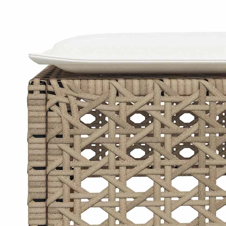 Salon de jardin avec coussins 8 pcs beige résine tressée - 8