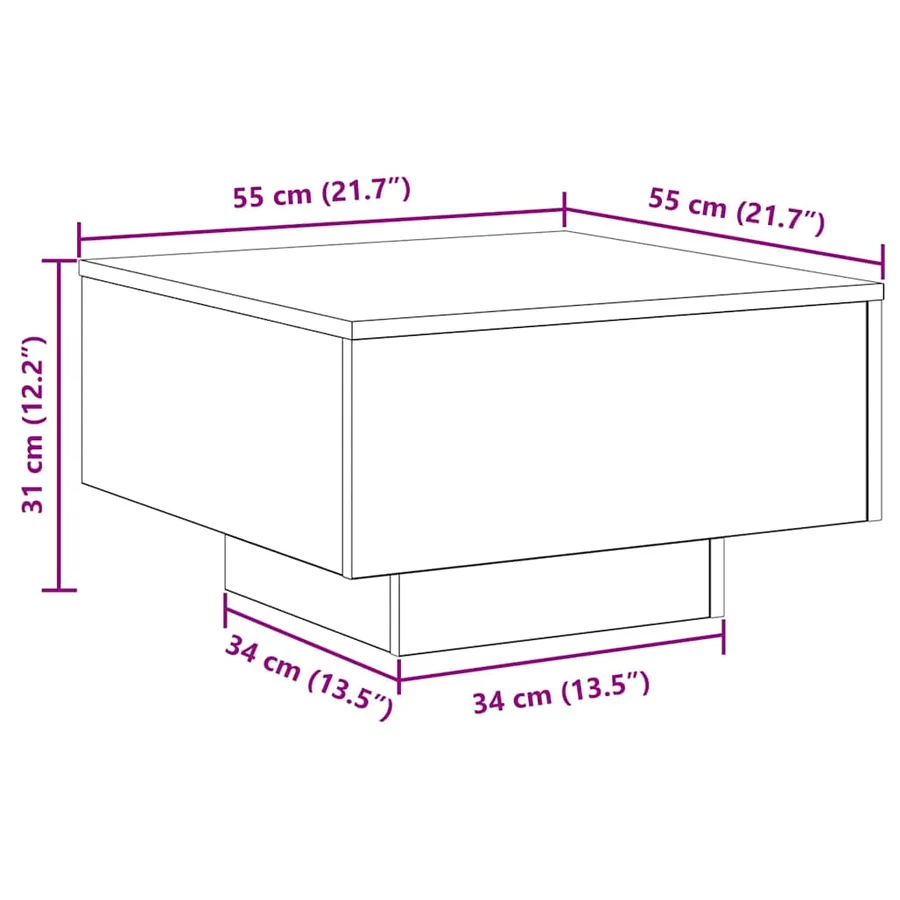 Table basse Chêne noir 55 x 55 x 31 cm - 8