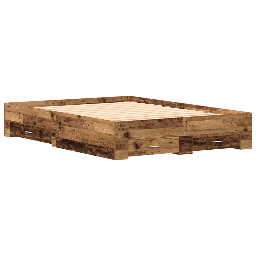 Cadre de lit Bois Ancien 140 x 190 cm Bois d'ingénierie - 4