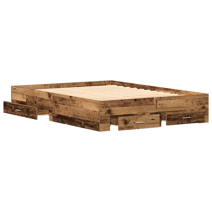 Cadre de lit Bois Ancien 140 x 190 cm Bois d'ingénierie - 6