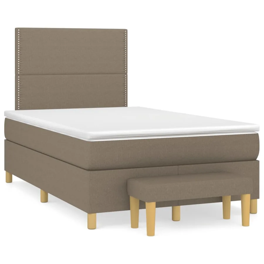 Sommier à lattes de lit avec matelas Taupe 120x200 cm Tissu - 2