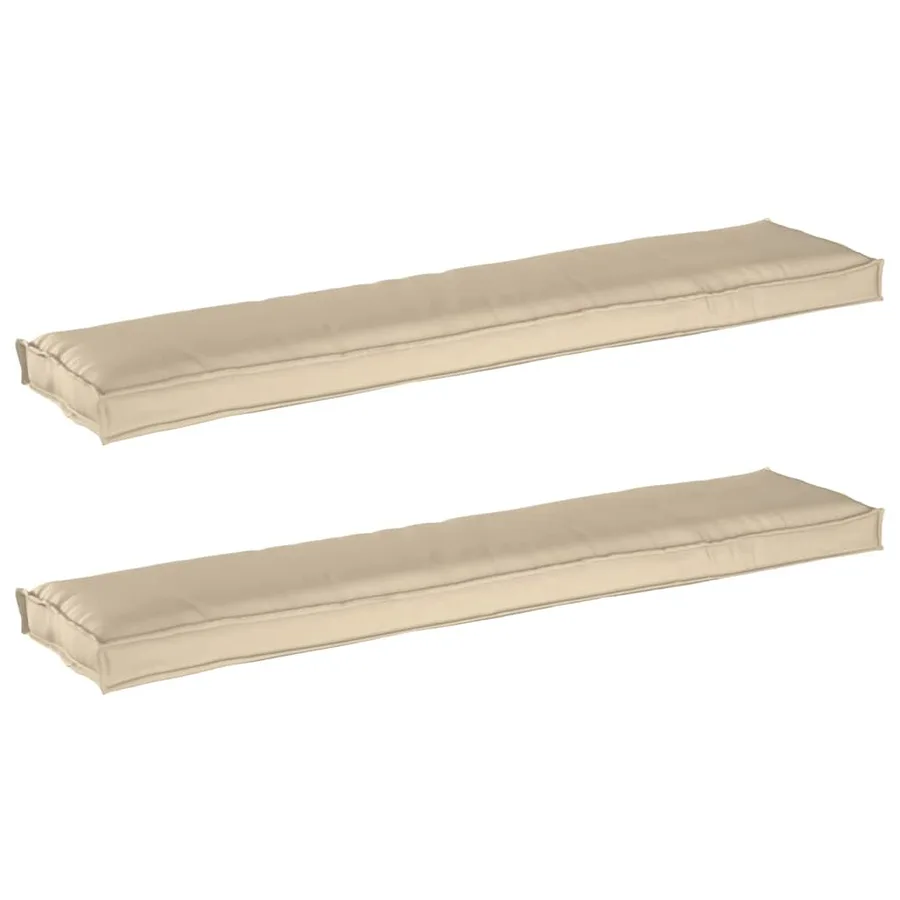 Set de coussins de palette 2 pcs Beige 180 x 40 x 8 cm - 2