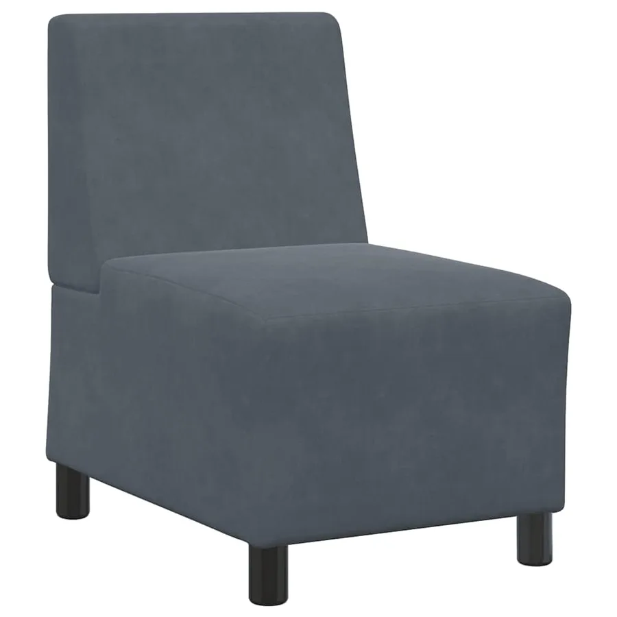 Canapé modulaire sans accoudoirs Gris foncé 55 cm Velours - 2