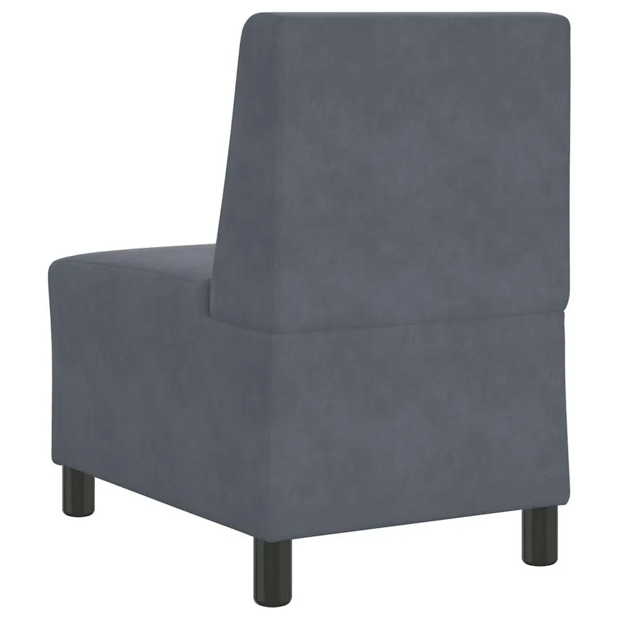 Canapé modulaire sans accoudoirs Gris foncé 55 cm Velours - 5