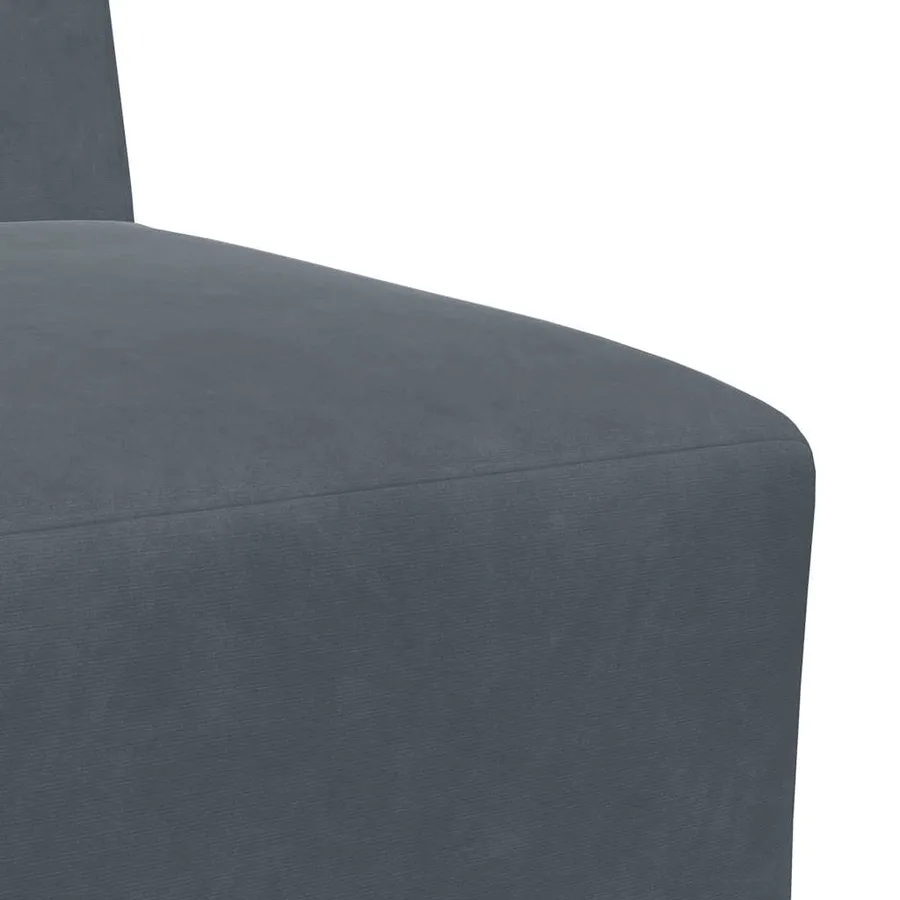 Canapé modulaire sans accoudoirs Gris foncé 55 cm Velours - 7