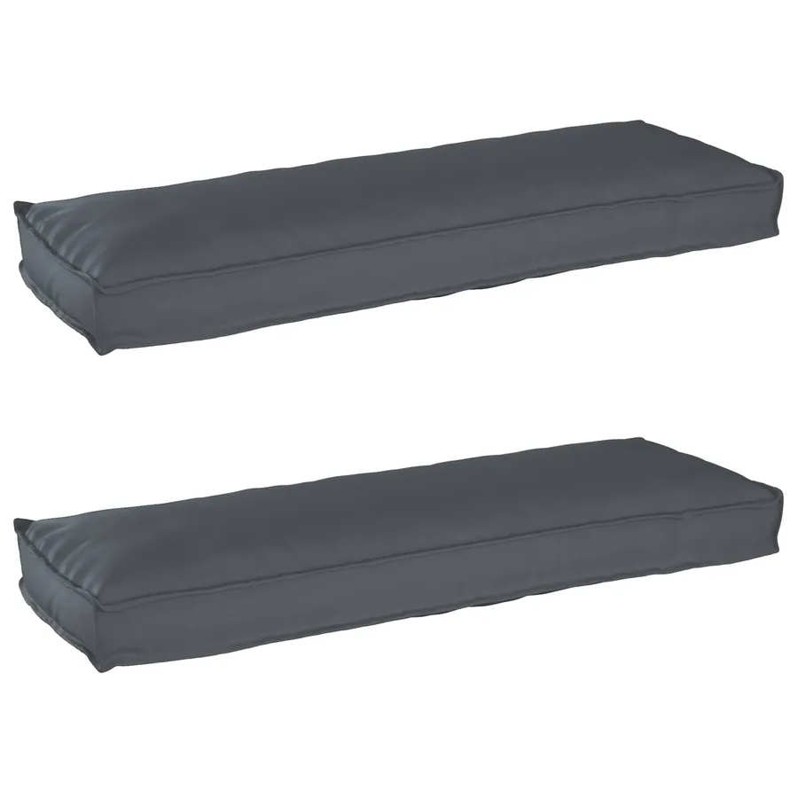 Set de coussins de palette 2 pcs Anthracite 120 x 40 x 8 cm