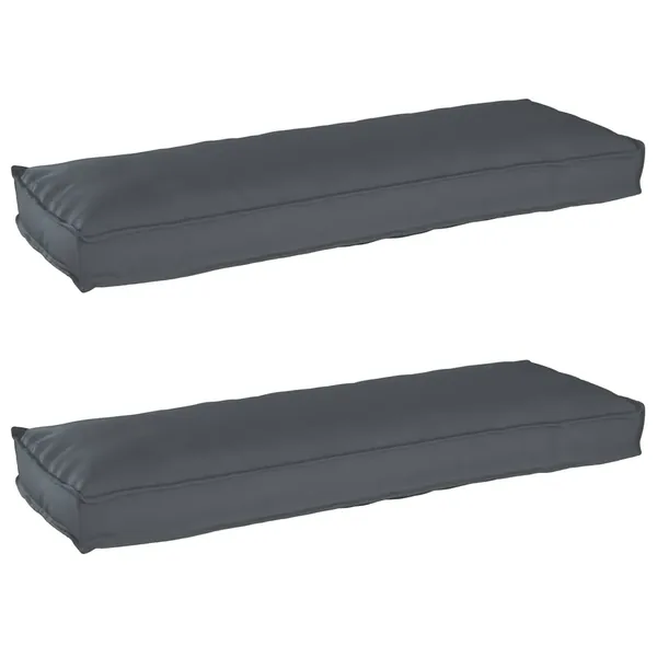 Set de coussins de palette 2 pcs Anthracite 120 x 40 x 8 cm