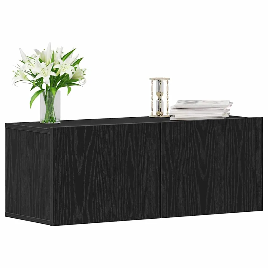 Meuble TV 2 pcs Chêne noir 80 x 30 x 30 cm Bois d'ingénierie - 3