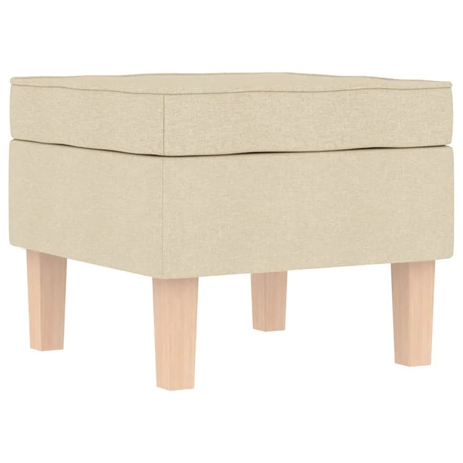 Chaise à bascule avec repose-pied Crème Tissu - 8