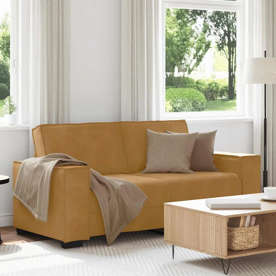 Canapé 2 places marron 180x78x84 cm velours