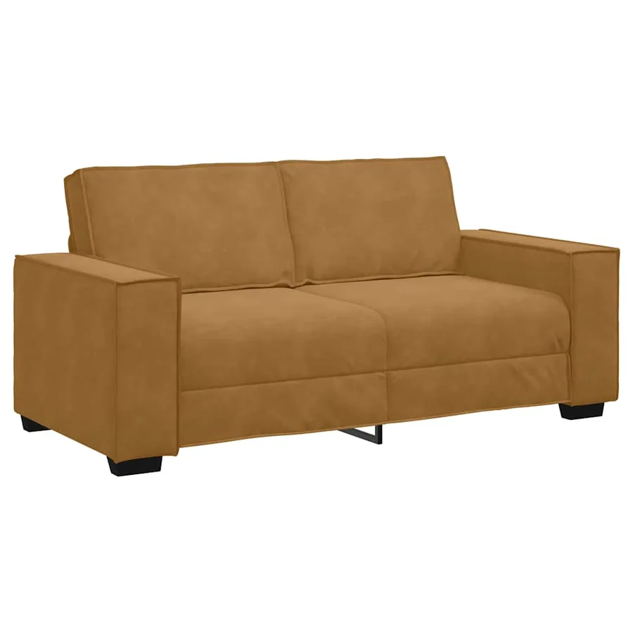 Canapé 2 places marron 180x78x84 cm velours - 2