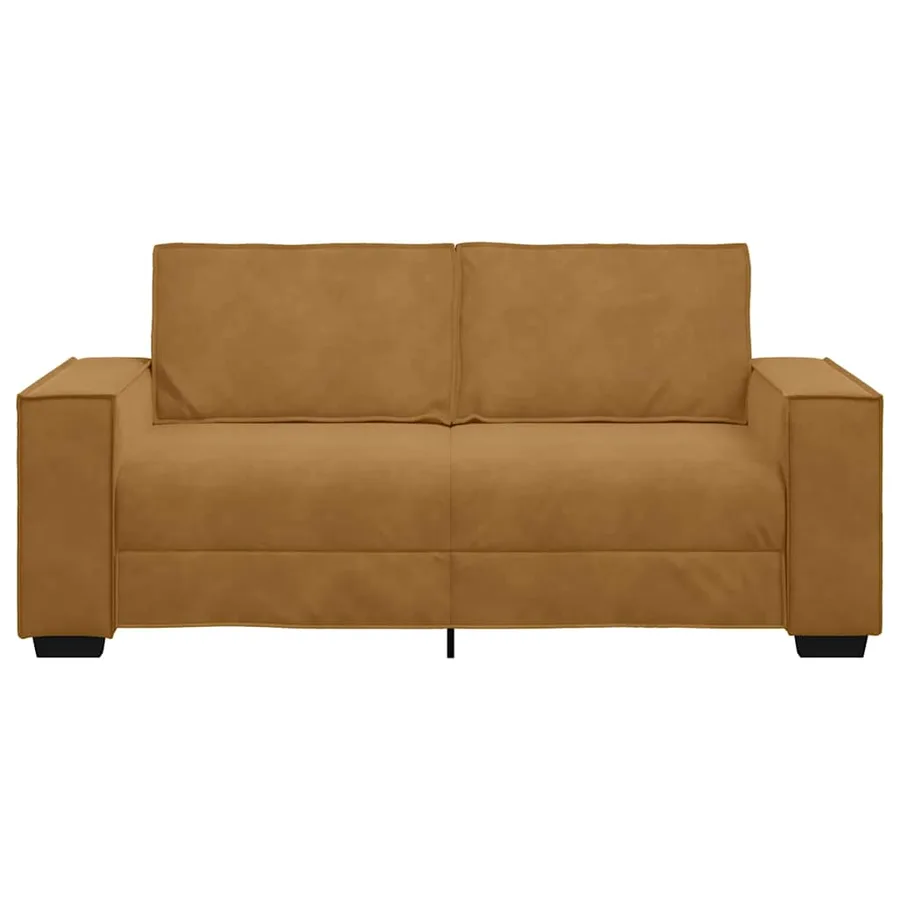 Canapé 2 places marron 180x78x84 cm velours - 4