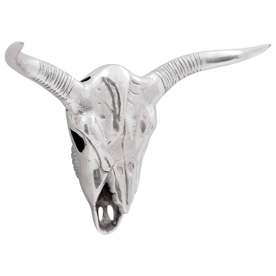 Crâne de taureau Argenté 49 x 10 x 36 cm Aluminium
