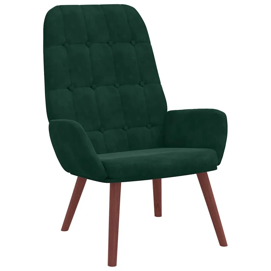 Fauteuil relaxant velours vert foncé - 2