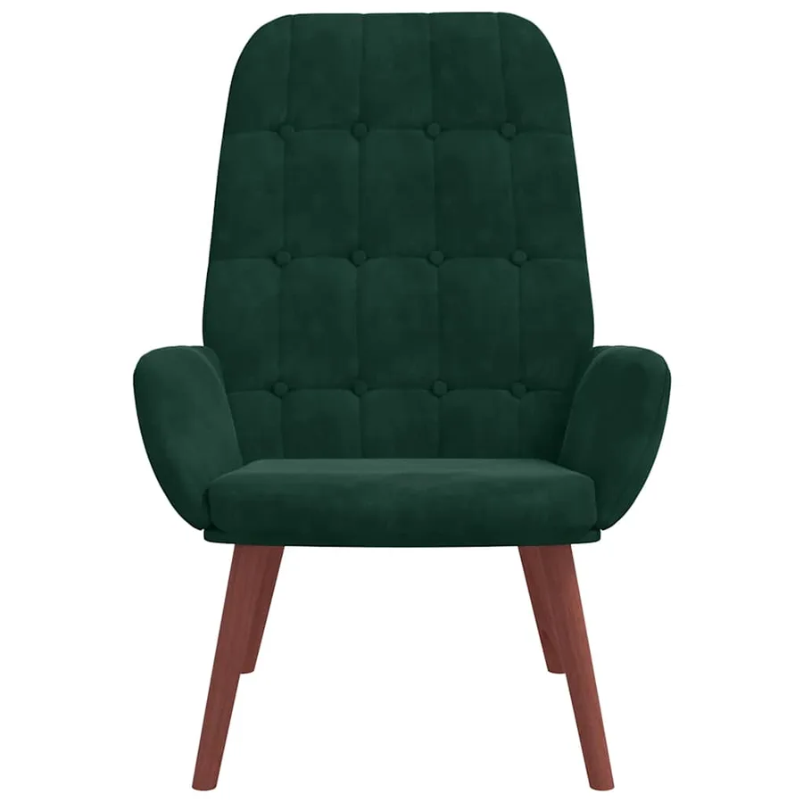 Fauteuil relaxant velours vert foncé - 3