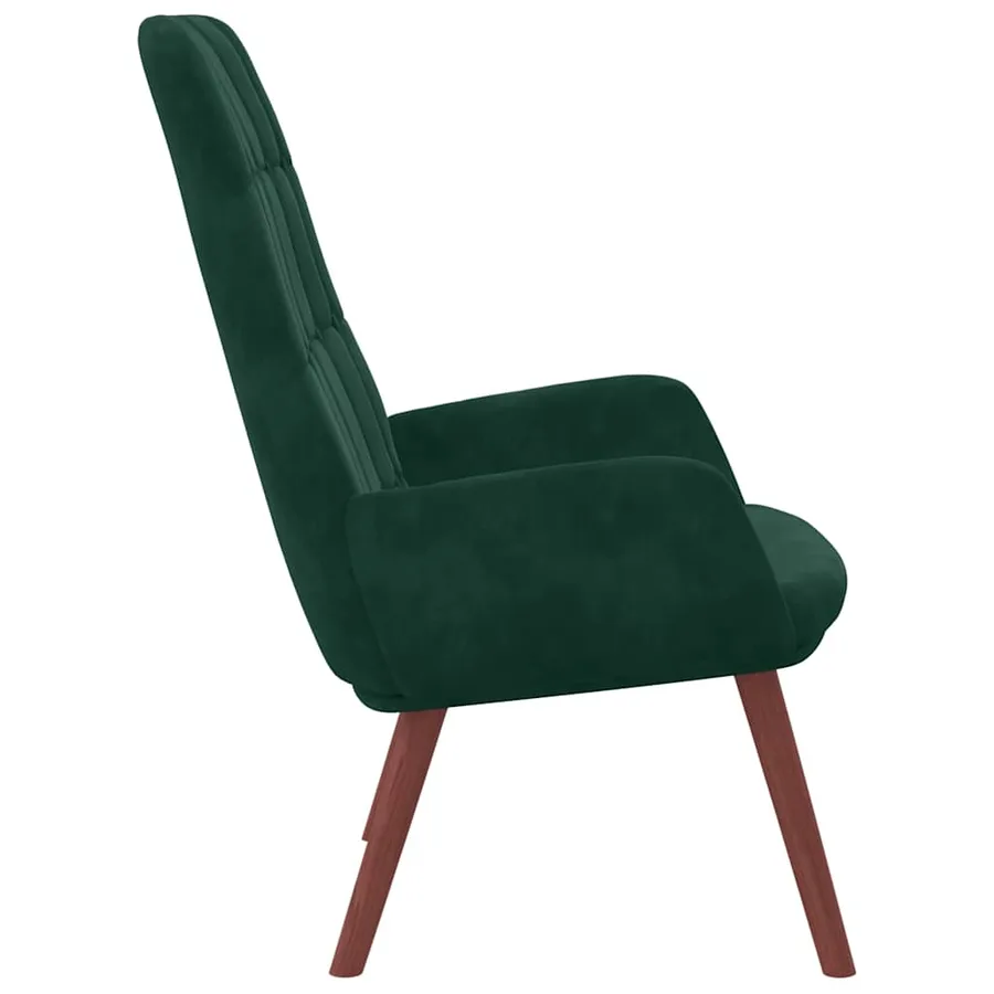 Fauteuil relaxant velours vert foncé - 4