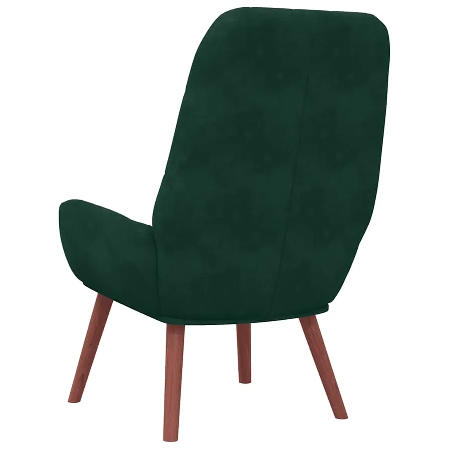 Fauteuil relaxant velours vert foncé - 5