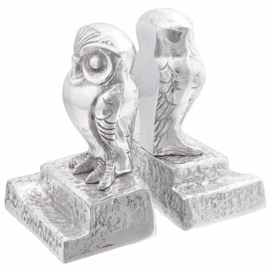 Serre-livres 2 pcs Argenté 12 x 9 x 19 cm Aluminium