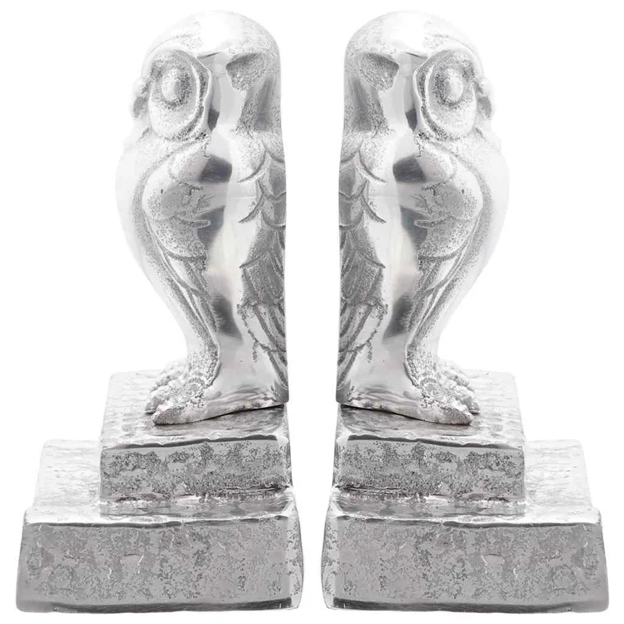 Serre-livres 2 pcs Argenté 12 x 9 x 19 cm Aluminium - 4
