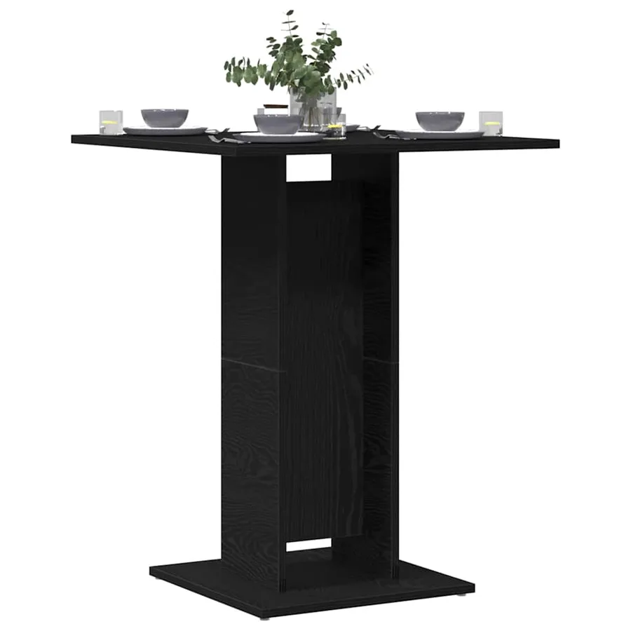 Table de bistro en chêne noir 60x60x75 cm bois d'ingénierie - 4