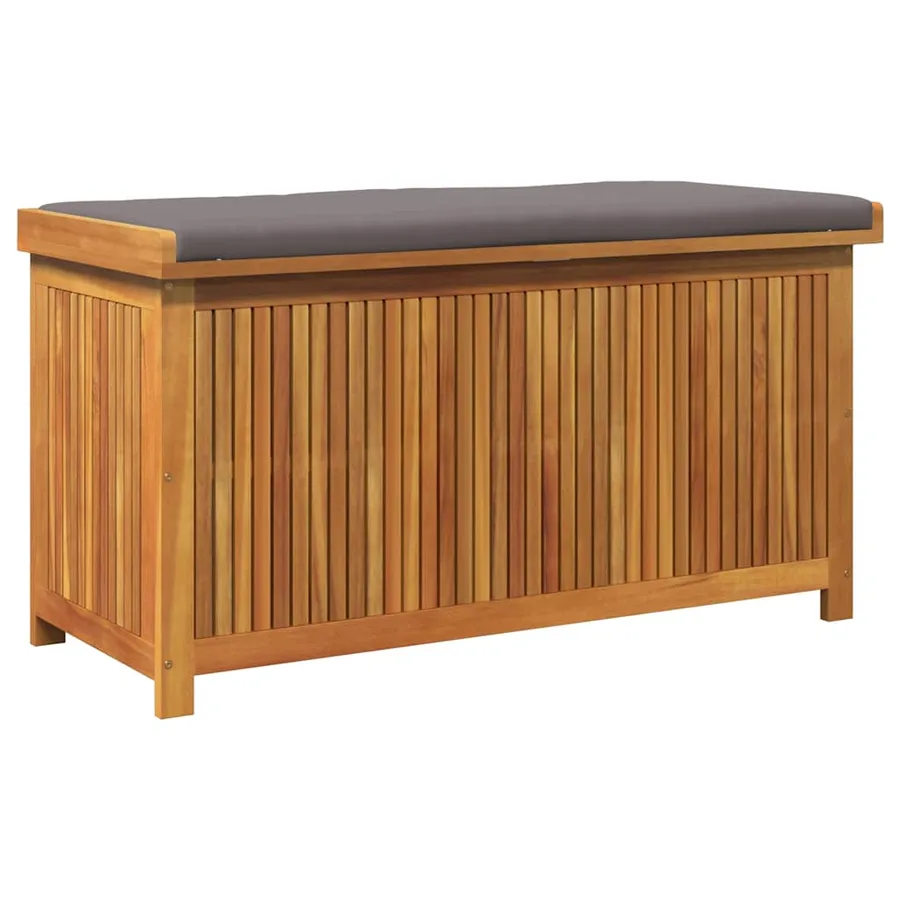 Boîte à coussins d'extérieur 113x50x60,5cm bois massif d'acacia - 2