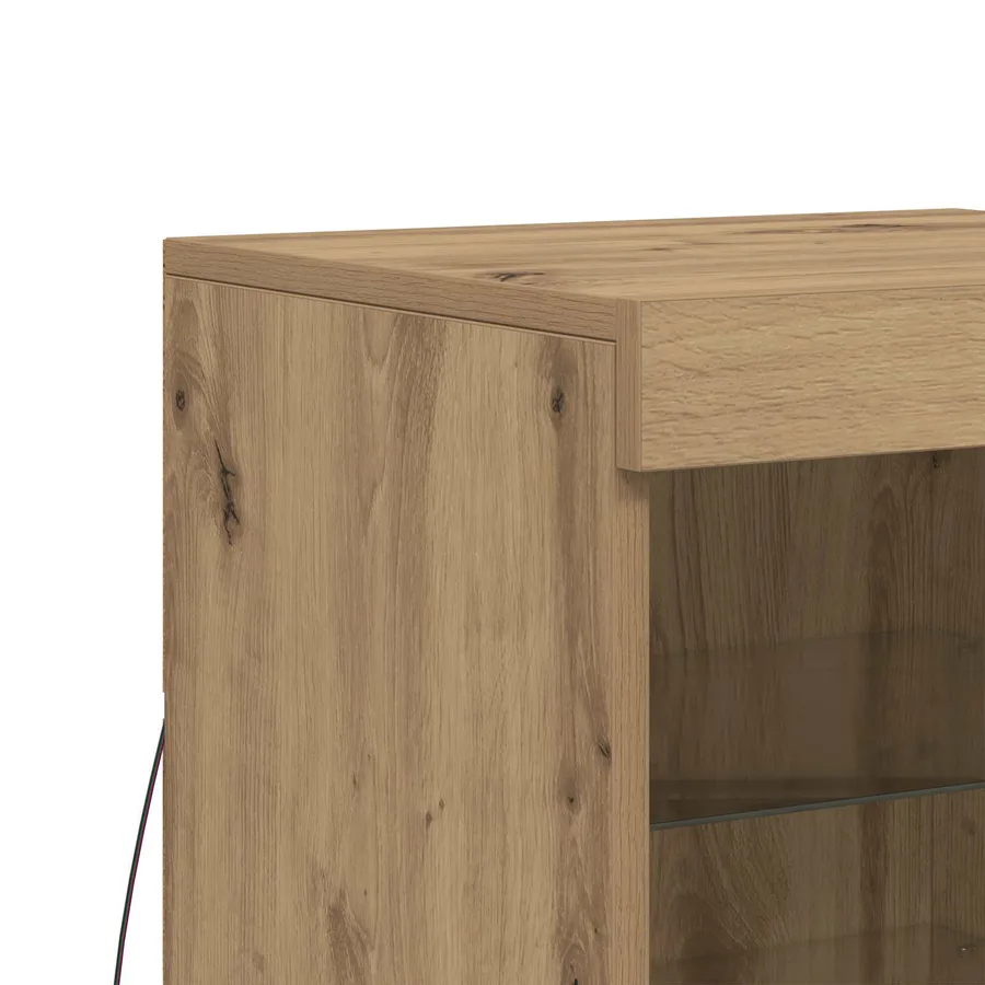 Buffet LED Chêne artisanal 41 x 37 x 67 cm Bois d'ingénierie - 11
