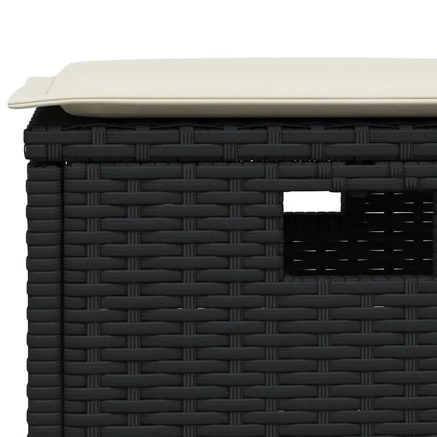 Ensemble à manger de jardin coussins 5pcs noir résine tressée - 5