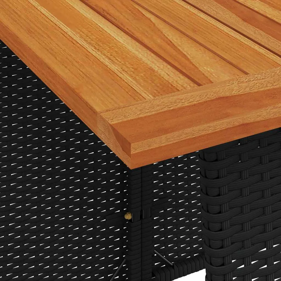 Ensemble à manger de jardin coussins 5pcs noir résine tressée - 6