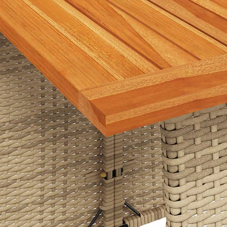 Ensemble de canapé de jardin 6 pcs avec coussins en forme de L beige résine tressée - 8