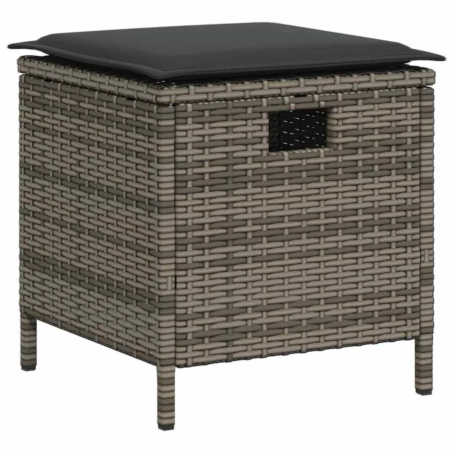 Ensemble de canapé de jardin 6 pcs avec coussins en forme de L gris résine tressée - 5