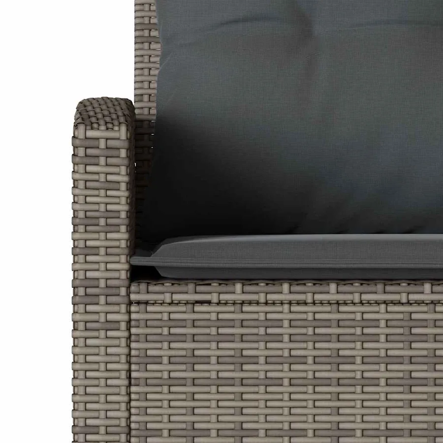 Ensemble de canapé de jardin 6 pcs avec coussins en forme de L gris résine tressée - 9