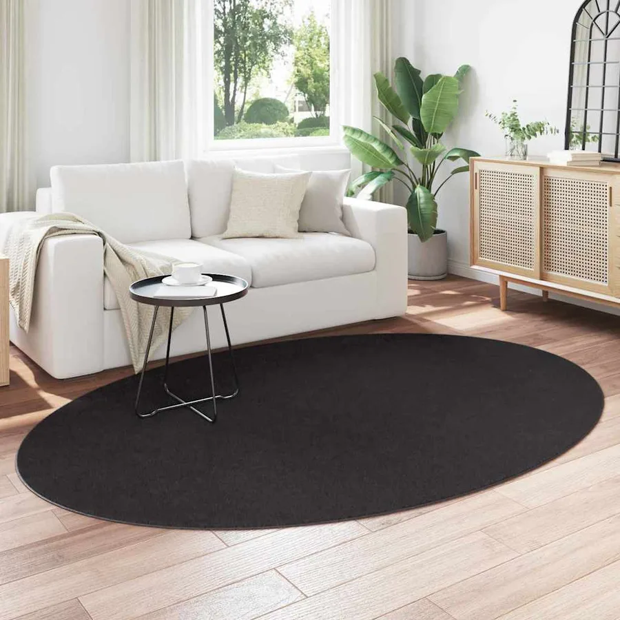 Tapis de surface ovale HUARTE Noir 160 x 230 cm 100% Polyester - 3