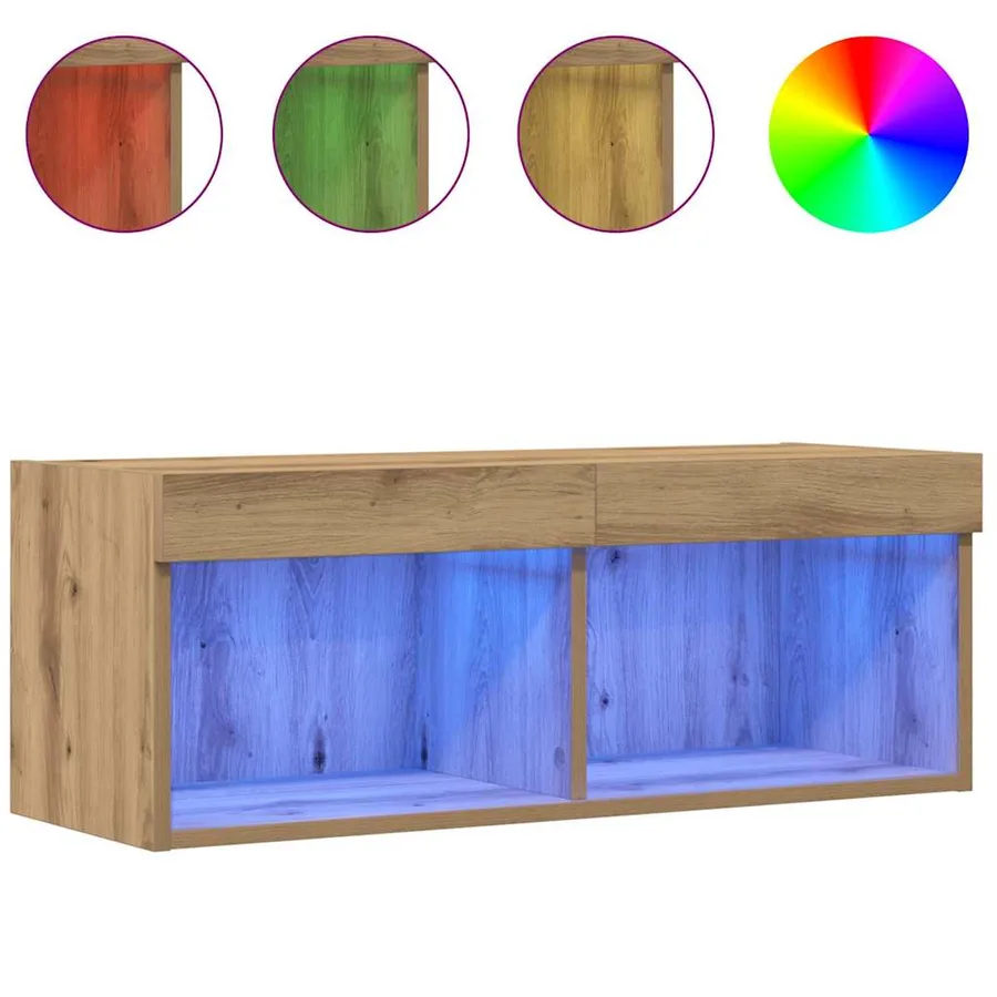 Ensemble meuble TV 2 pcs Chêne artisanal Bois d'ingénierie - 4
