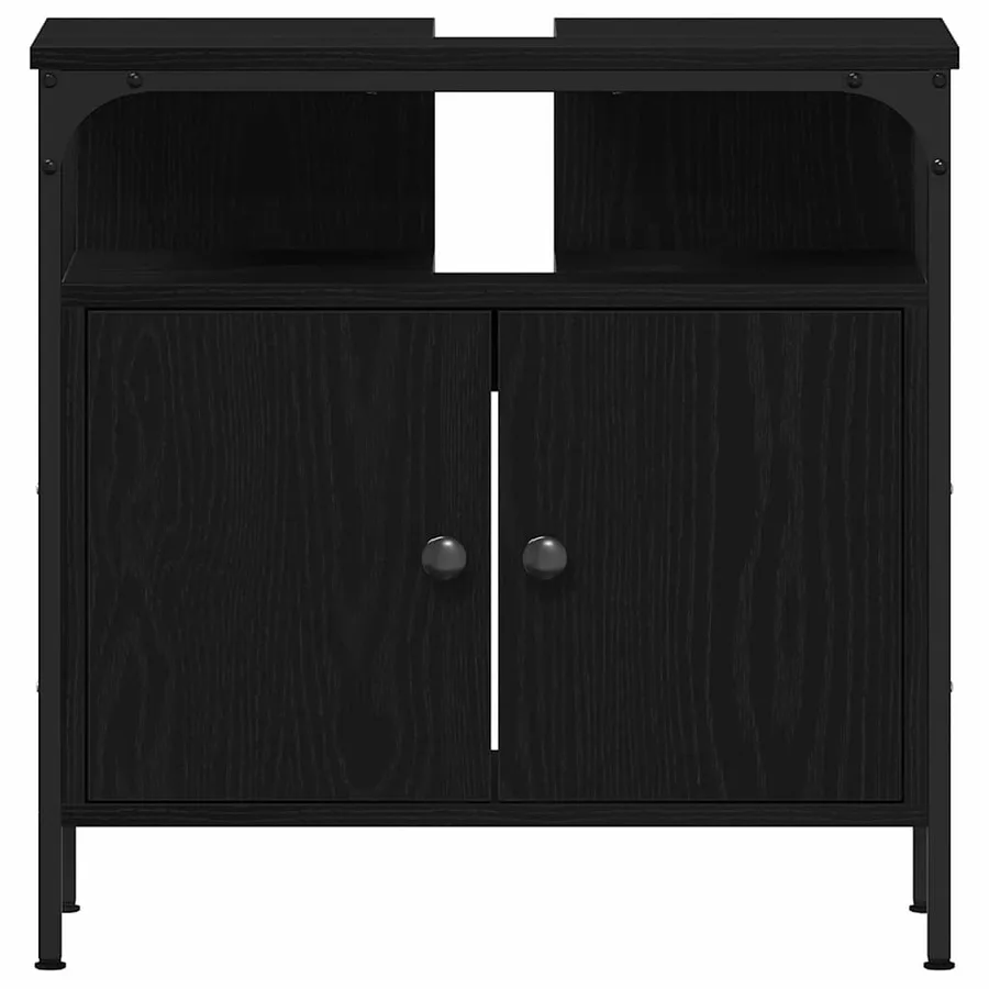 Ensemble de mobilier de salle de bain avec étagère 3 pcs Noir - 9