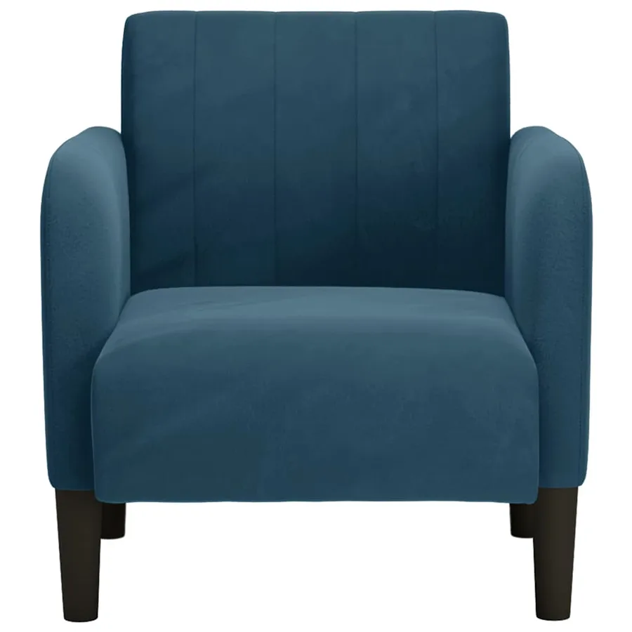 Fauteuil canapé avec accoudoirs velours bleu 54 cm - 3