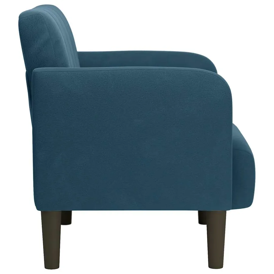 Fauteuil canapé avec accoudoirs velours bleu 54 cm - 4