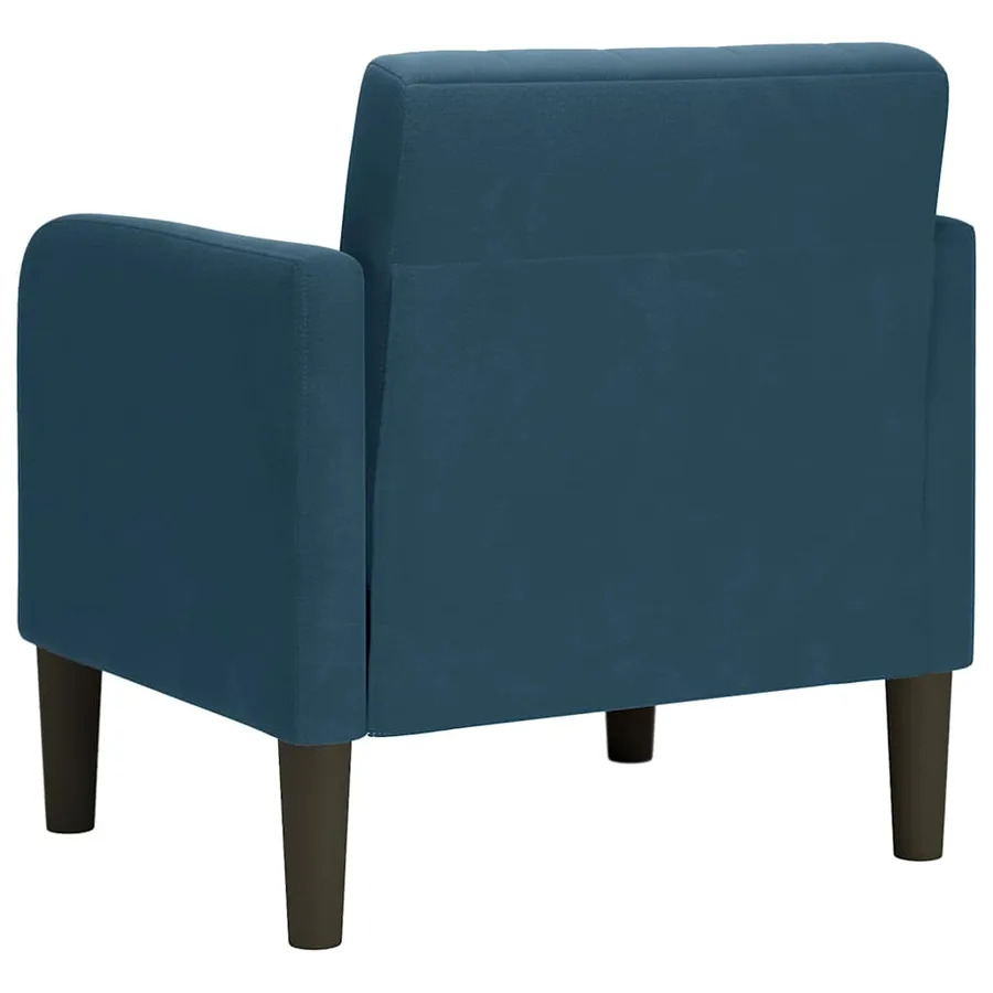 Fauteuil canapé avec accoudoirs velours bleu 54 cm - 5