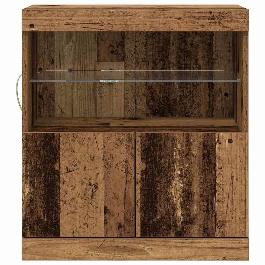 Buffet LED Marron 60,5 x 37 x 67 cm Bois d'ingénierie - 6