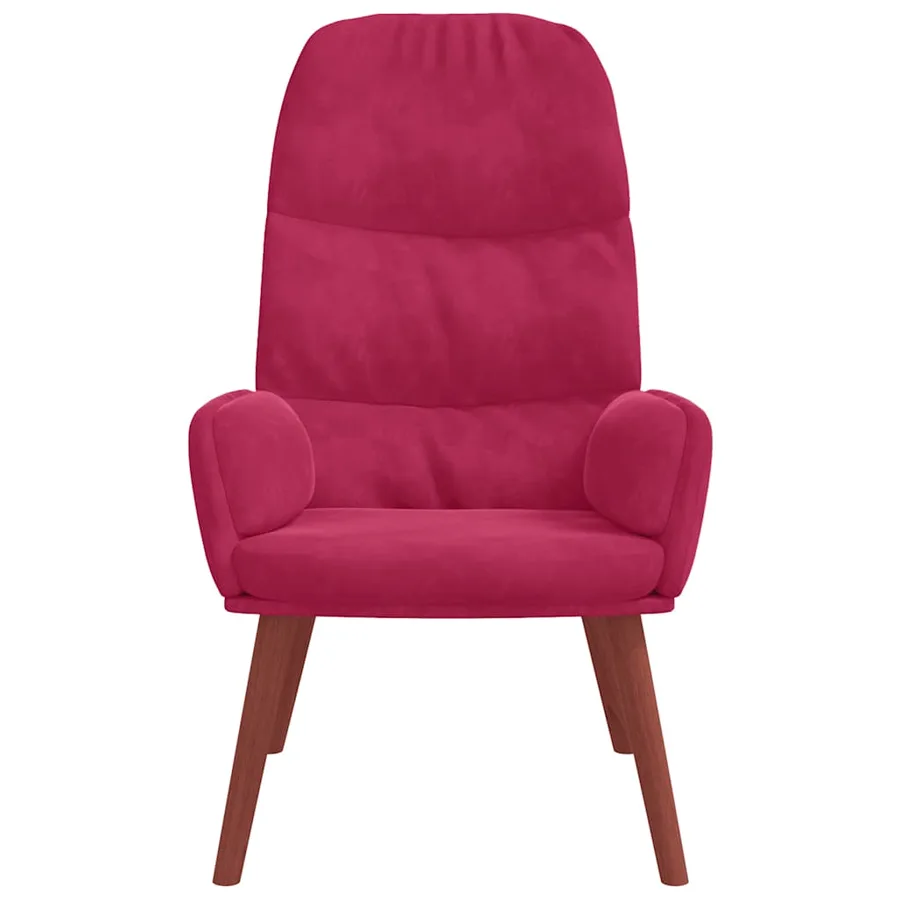 Fauteuil relaxant velours rouge vin - 3
