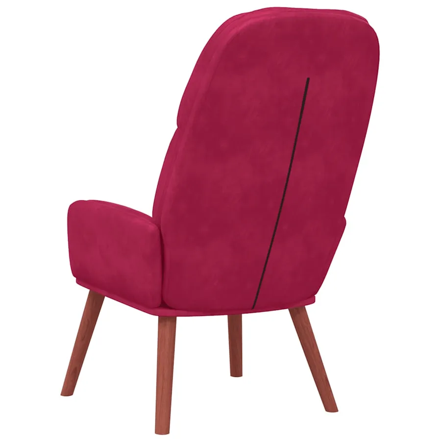 Fauteuil relaxant velours rouge vin - 5