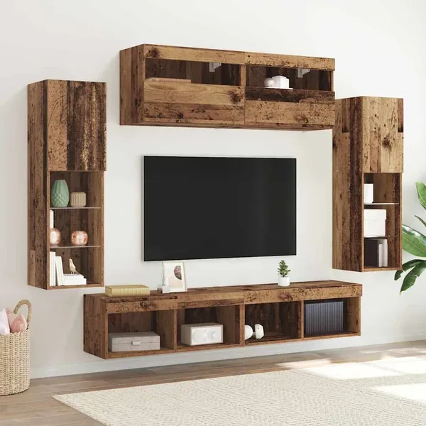 Ensemble meuble TV 6 pcs Bois ancien Bois d'ingénierie