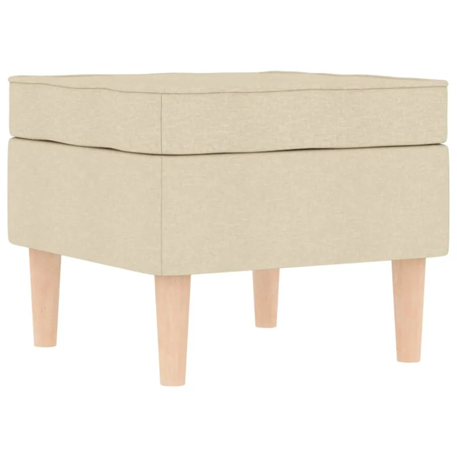 Fauteuil avec repose-pied Crème Tissu - 8