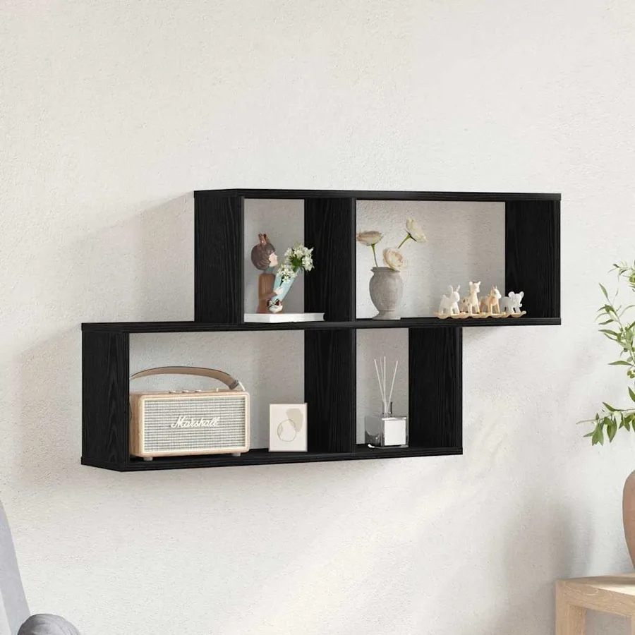 Étagère Murale Chêne noir 76 x 15 x 53 cm Bois d'ingénierie