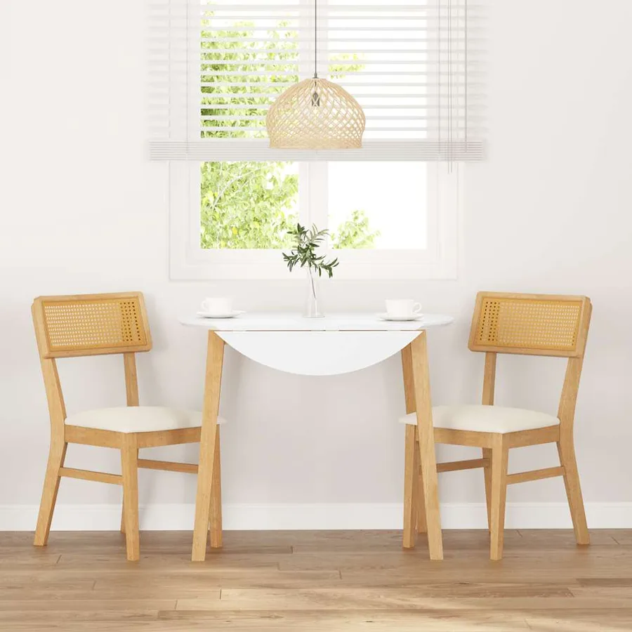 Chaises à manger coussins 2 pcs bois massif caoutchouc - 3